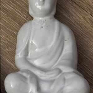ceramic sitting Buddha statue 6” by Homart Japan box AL